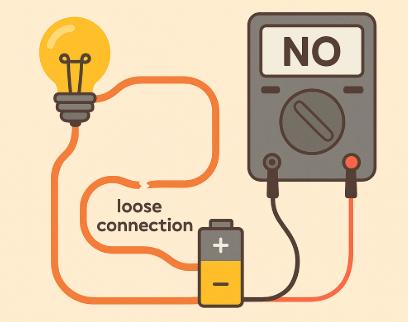 Schematic drawing of a loose electrical connection